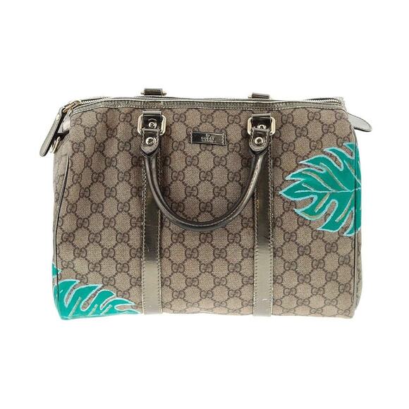 Authentic GUCCI GG Supreme Large Boston Bag PVC Metallic Leather Custom Painted - Picture 1 of 12